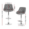 Artiss Set of 4 Bar Stools PU Leather Diamond Style - Grey Deals499