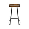 Artiss Set of 4 Elm Wood Backless Bar Stools 65cm - Black and Dark Natural Deals499