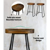 Artiss Set of 4 Elm Wood Backless Bar Stools 65cm - Black and Dark Natural Deals499