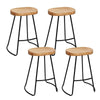 Artiss Set of 4 Elm Wood Backless Bar Stools 65cm - Black and Light Natural Deals499