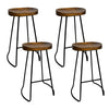 Artiss Set of 4 Elm Wood Backless Bar Stools 75cm - Black Deals499
