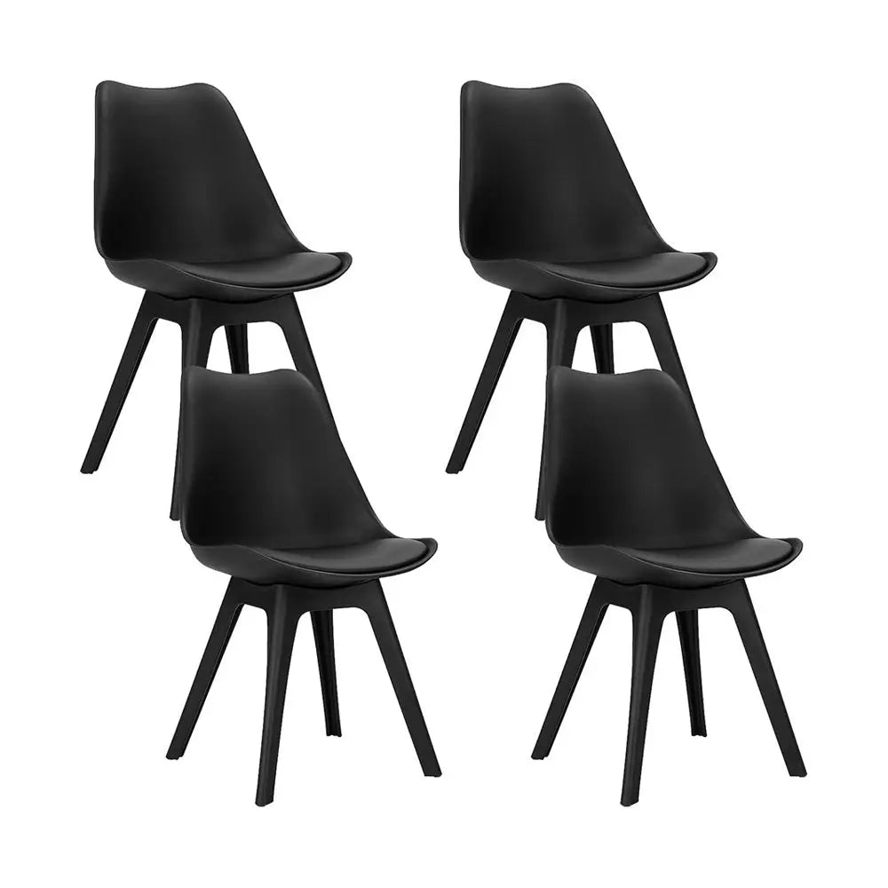 Artiss Set of 4 Retro Padded Dining Chair - Black Deals499