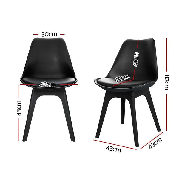 Artiss Set of 4 Retro Padded Dining Chair - Black Deals499