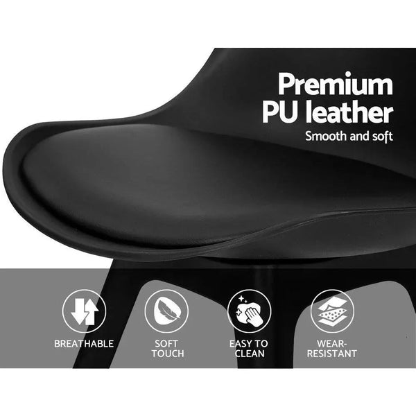 Artiss Set of 4 Retro Padded Dining Chair - Black Deals499