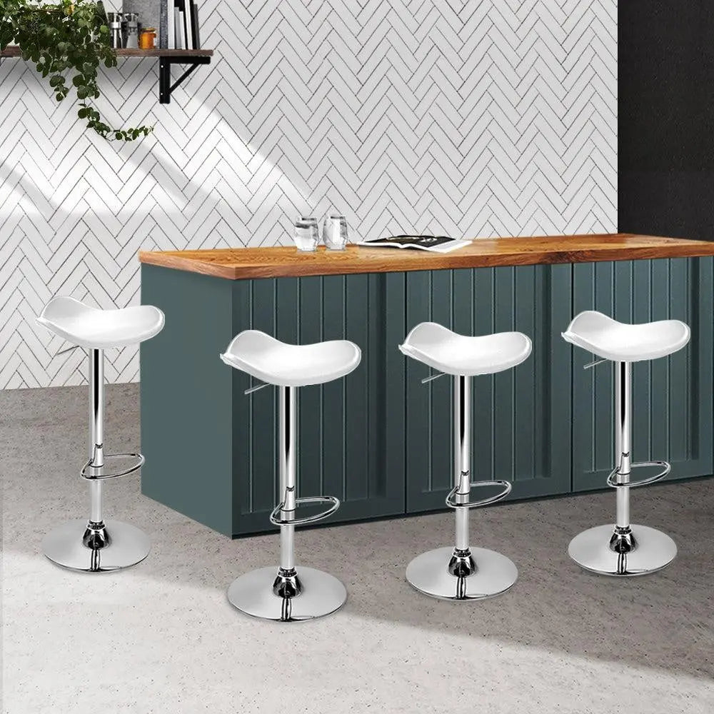 Artiss Set of 4 Swivel Bar Stools - White Deals499