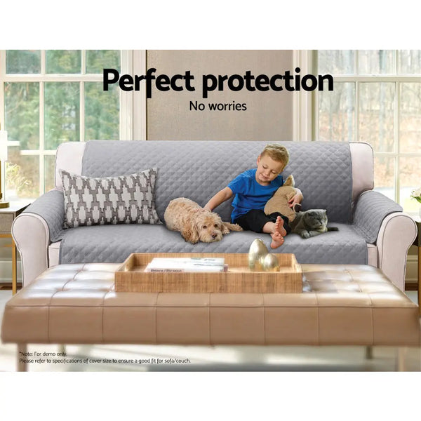 Artiss Sofa Cover Quilted Couch Covers Lounge Protector Slipcovers 3 Seater Grey Deals499