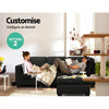 Artiss Sofa Lounge Set 4 Seater Modular Chaise Chair Couch Fabric Dark Grey Deals499