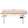 Artiss Standing Desk Adjustable Height Desk Dual Motor Electric White Frame Oak Desk Top 140cm Deals499