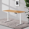 Artiss Standing Desk Adjustable Height Desk Dual Motor Electric White Frame Oak Desk Top 140cm Deals499