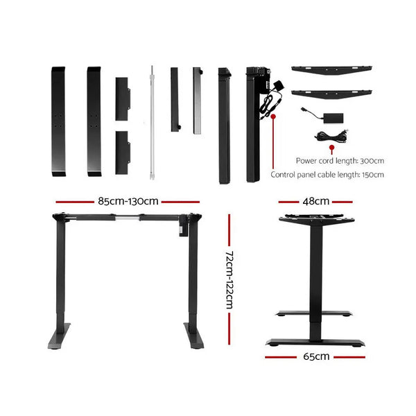 Artiss Standing Desk Adjustable Height Desk Electric Motorised Black Frame Oak Desk Top 140cm Deals499