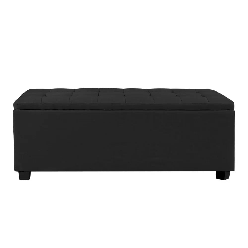 Artiss Storage Ottoman Blanket Box Black Fabric Footstool Chest Couch Seat Toy Deals499