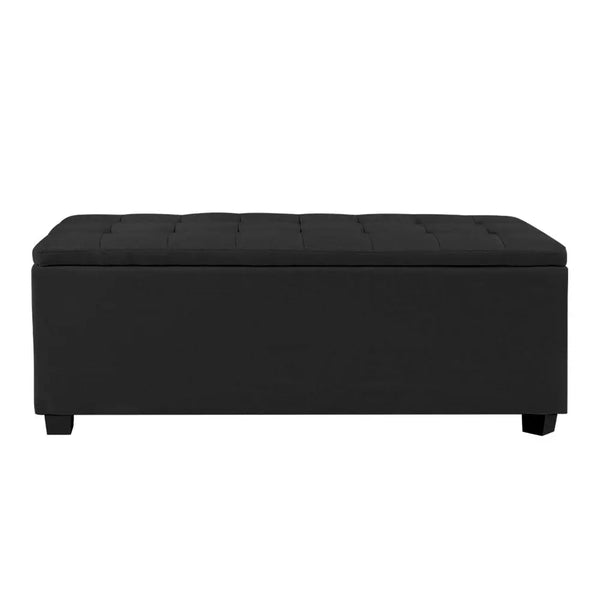 Artiss Storage Ottoman Blanket Box Black Fabric Footstool Chest Couch Seat Toy Deals499