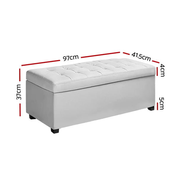 Artiss Storage Ottoman Blanket Box Footstool Leather Foot Stool Chest Toy Large Deals499