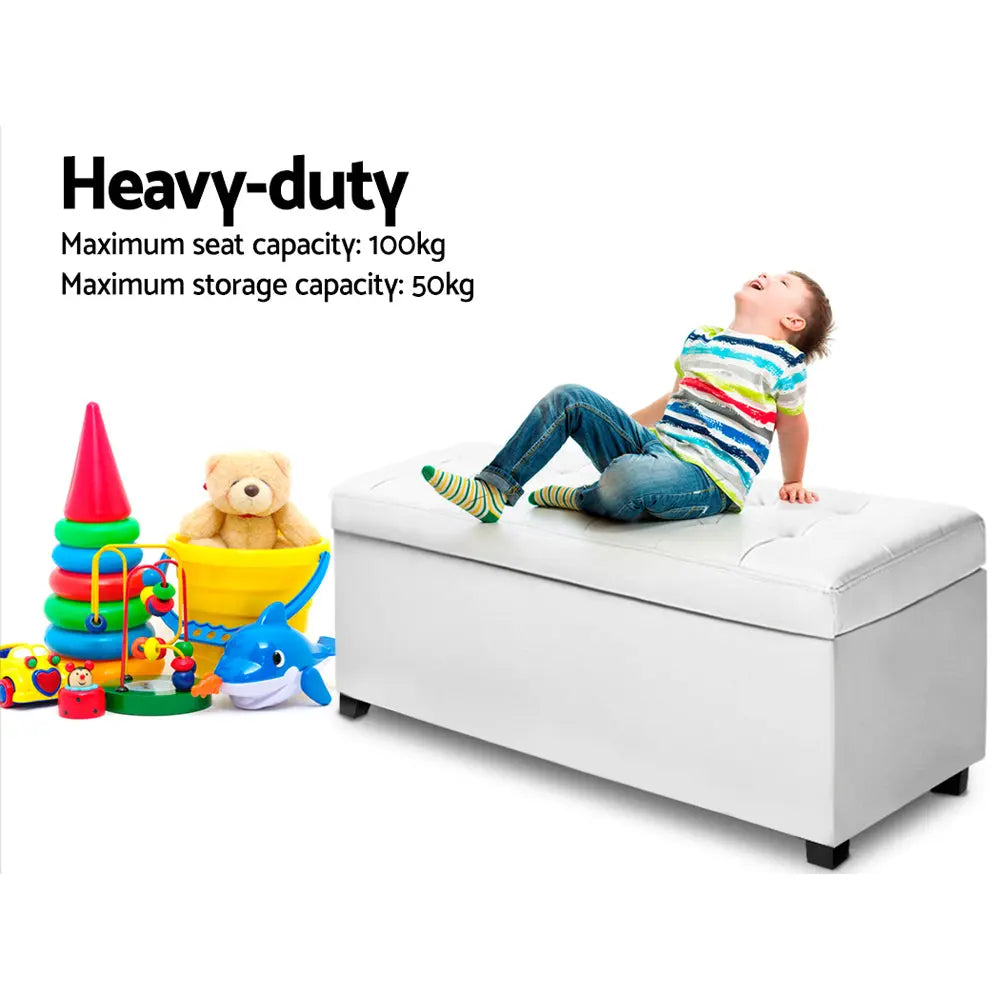 Artiss Storage Ottoman Blanket Box Footstool Leather Foot Stool Chest Toy Large Deals499