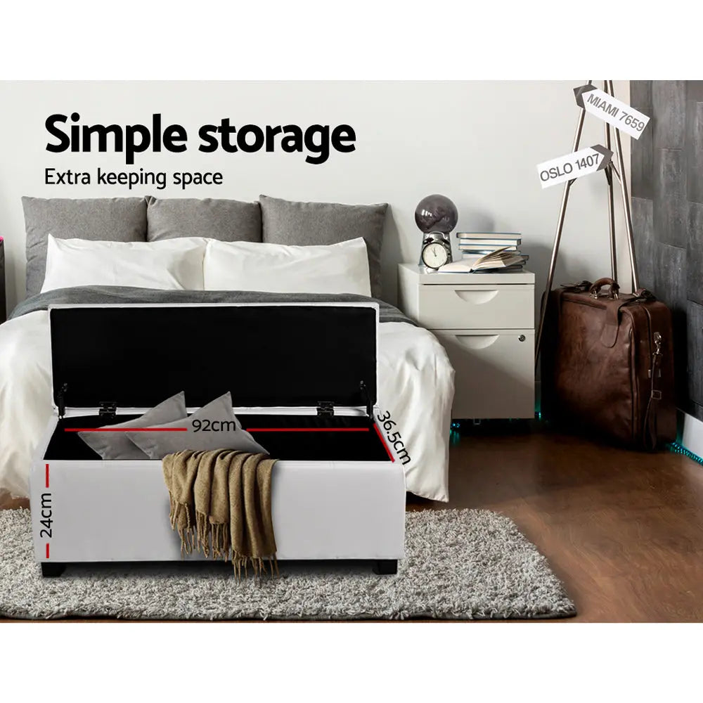 Artiss Storage Ottoman Blanket Box Footstool Leather Foot Stool Chest Toy Large Deals499