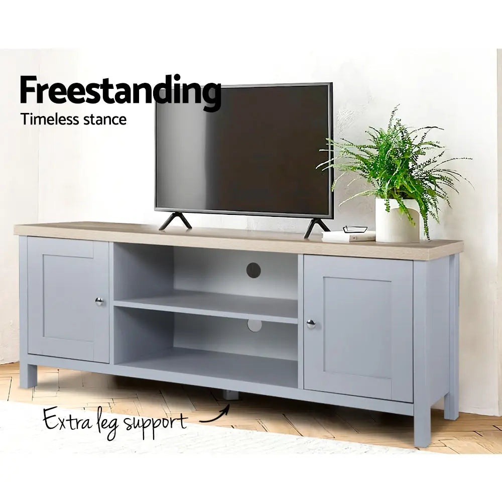 Artiss TV Cabinet Entertainment Unit Stand French Provincial Storage Shelf Wooden 130cm Grey Deals499