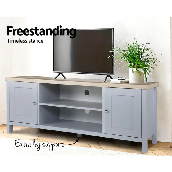 Artiss TV Cabinet Entertainment Unit Stand French Provincial Storage Shelf Wooden 130cm Grey Deals499