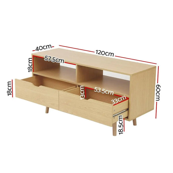 Artiss TV Cabinet Entertainment Unit Stand Wooden Storage 120cm Scandinavian Deals499
