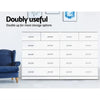 Artiss Tallboy Dresser Table 6 Chest of Drawers Cabinet Bedroom Storage White Deals499