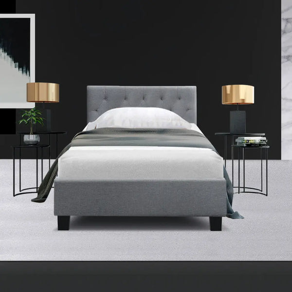 Artiss Vanke Bed Frame Fabric- Grey Single Deals499