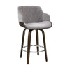 Artiss Velvet Bar Stool Swivel - Grey and Wood Deals499
