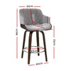 Artiss Velvet Bar Stool Swivel - Grey and Wood Deals499