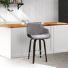 Artiss Velvet Bar Stool Swivel - Grey and Wood Deals499