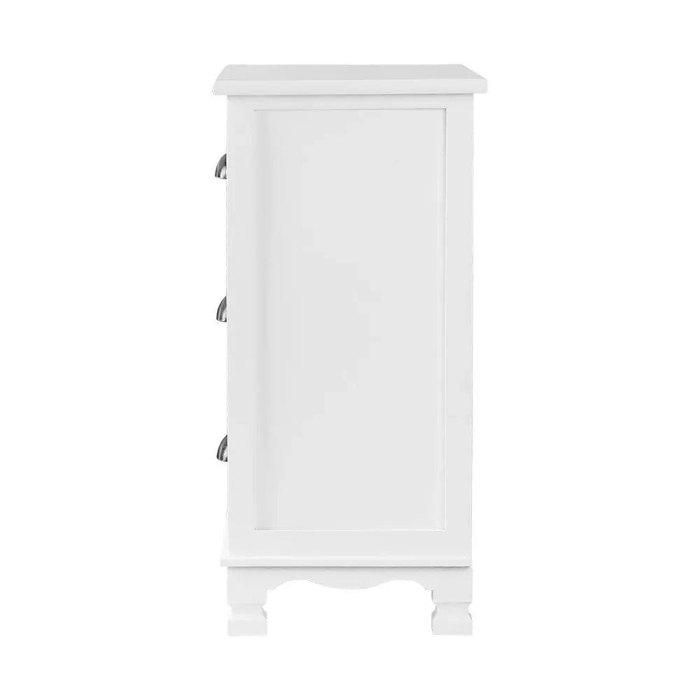 Artiss Vintage Bedside Table Chest Storage Cabinet Nightstand White Deals499