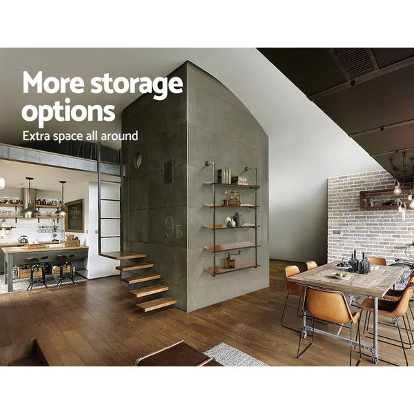 Artiss Wall Display Shelves Industrial DIY Pipe Shelf Rustic Floating Brackets Deals499