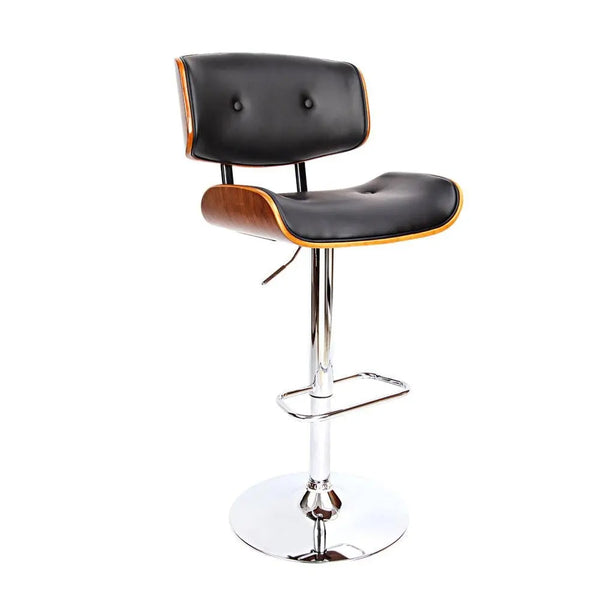 Artiss Wooden Gas Lift Bar Stool - Black and Chrome Deals499