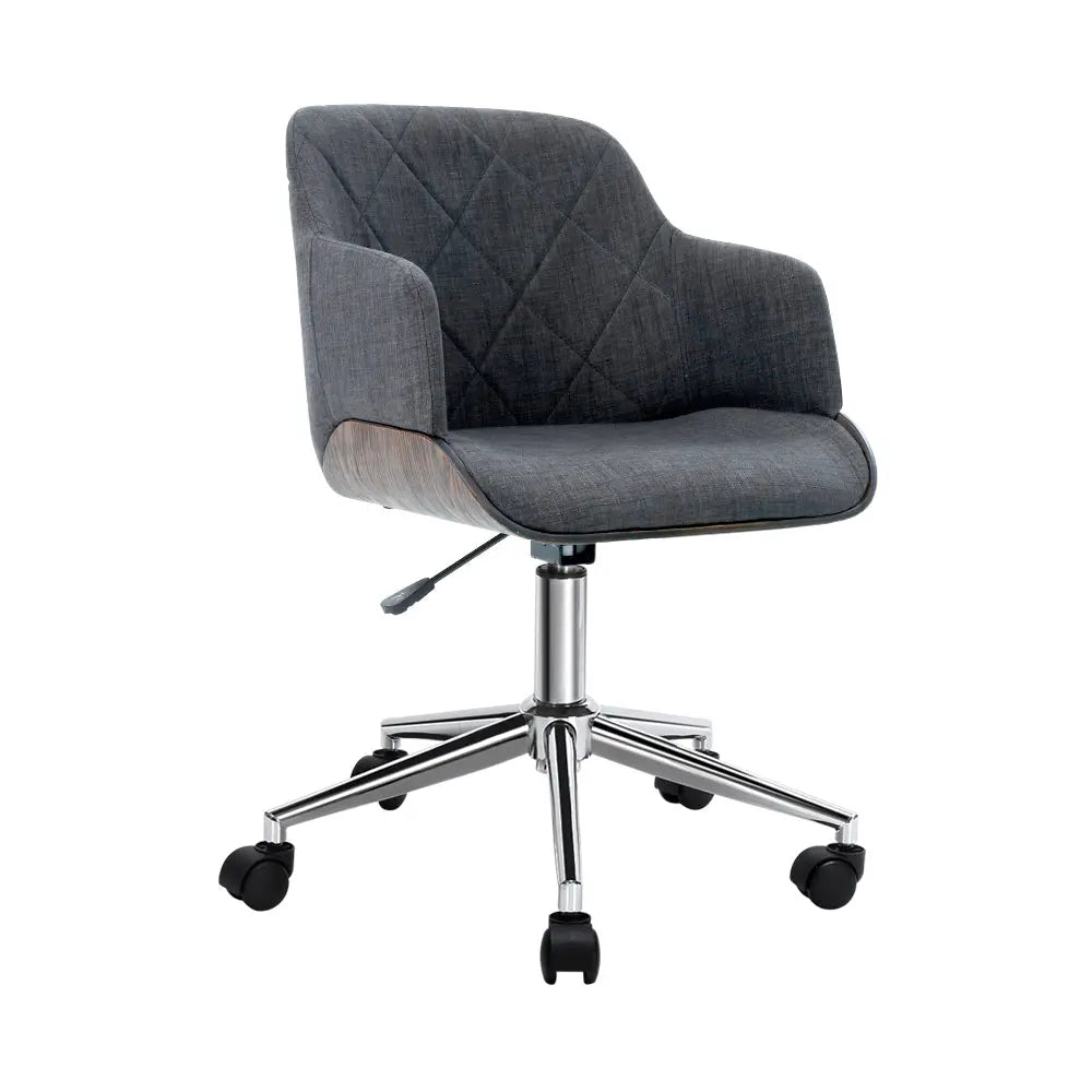 Artiss Wooden Office Chair Computer Gaming Chairs Executive Fabric Grey Deals499