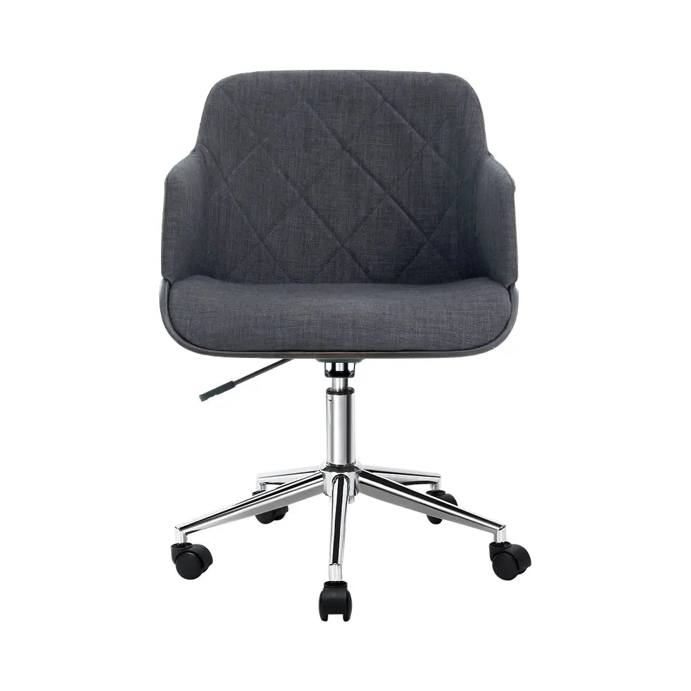 Artiss Wooden Office Chair Computer Gaming Chairs Executive Fabric Grey Deals499