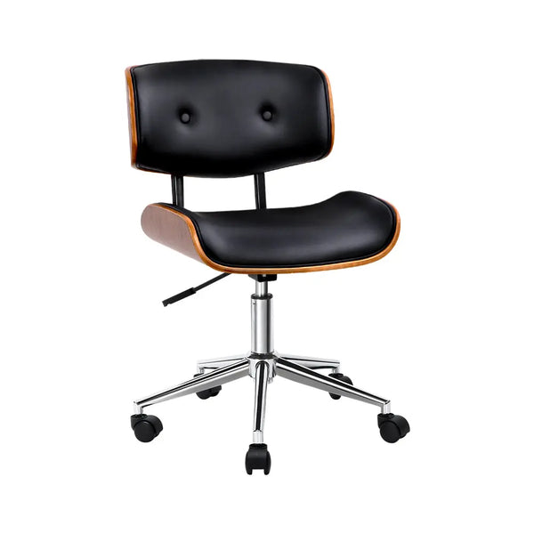 Artiss Wooden & PU Leather Office Desk Chair - Black Deals499