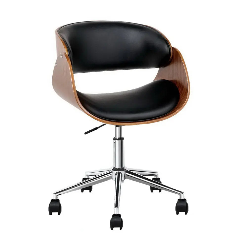 Artiss Wooden & PU Leather Office Desk Chair - Black Deals499