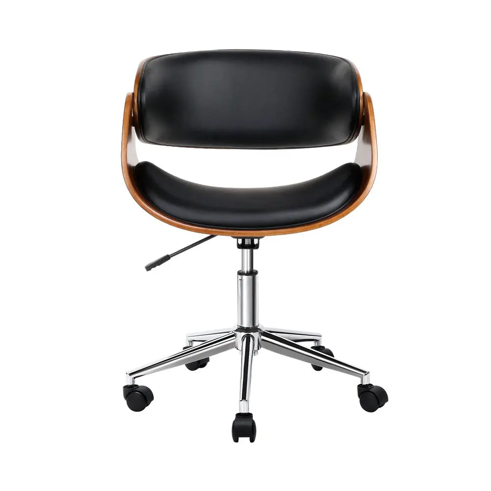 Artiss Wooden & PU Leather Office Desk Chair - Black Deals499