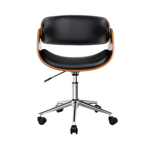 Artiss Wooden & PU Leather Office Desk Chair - Black Deals499