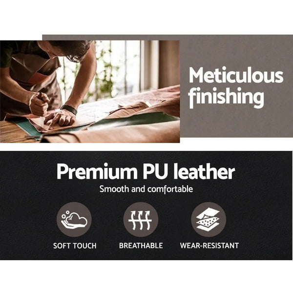 Artiss Wooden & PU Leather Office Desk Chair - Black Deals499