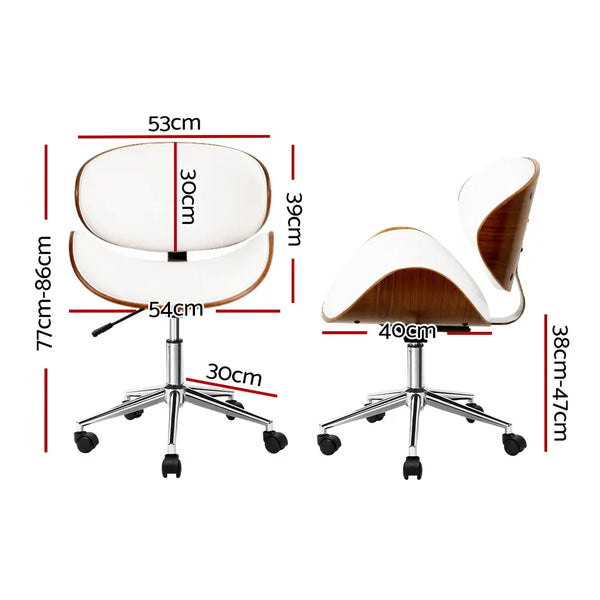 Artiss Wooden & PU Leather Office Desk Chair - White Deals499