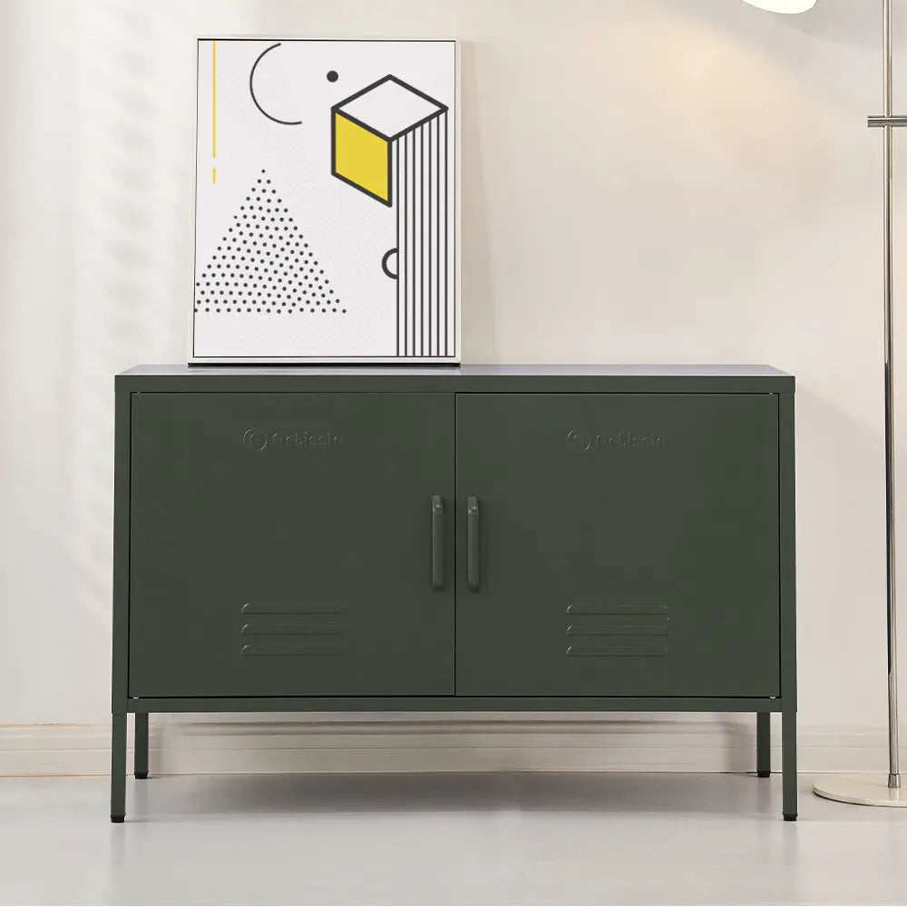 ArtissIn Base Metal Locker Storage Shelf Organizer Cabinet Buffet Sideboard Green Deals499