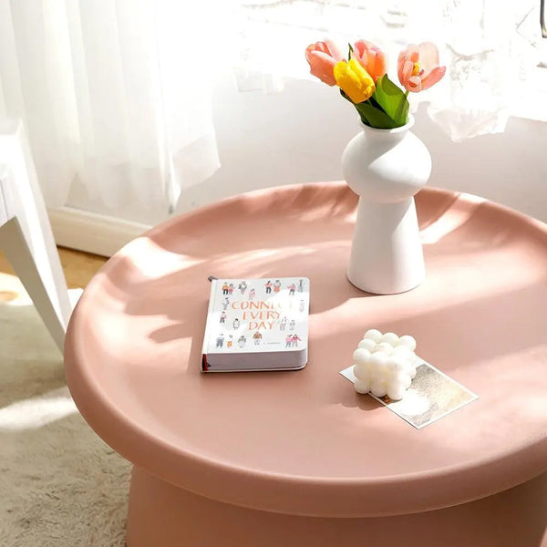 ArtissIn Coffee Table Mushroom Nordic Round Large Side Table 70CM Pink Deals499