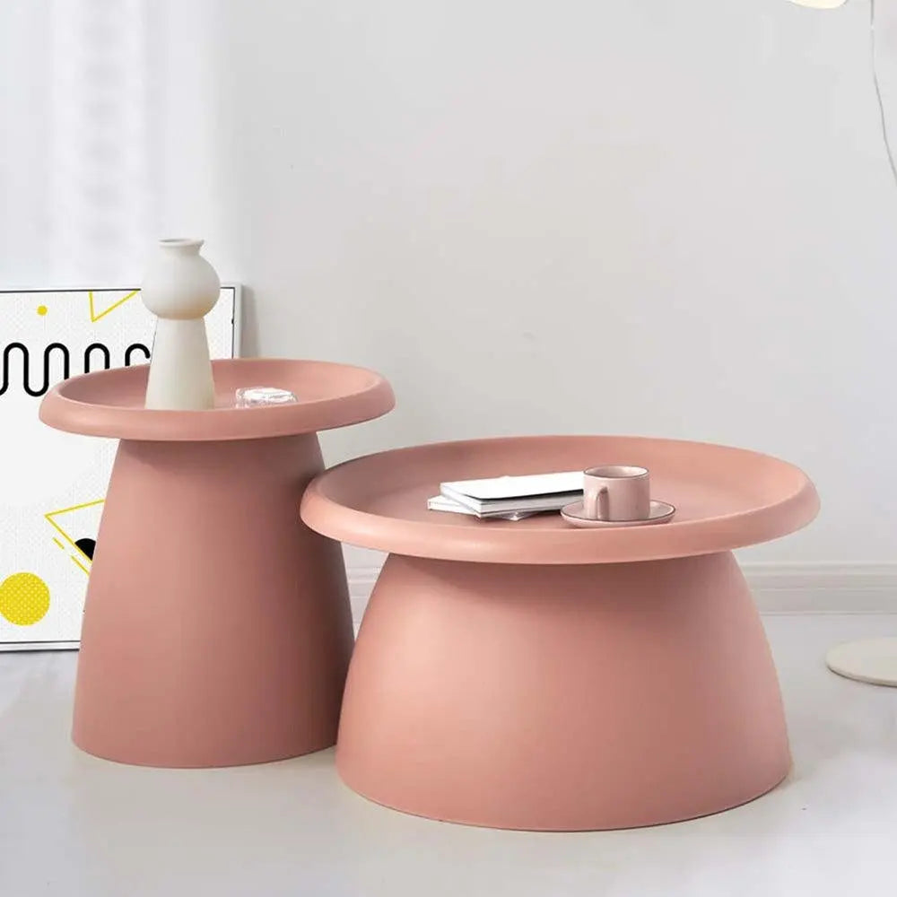 ArtissIn Coffee Table Mushroom Nordic Round Large Side Table 70CM Pink Deals499