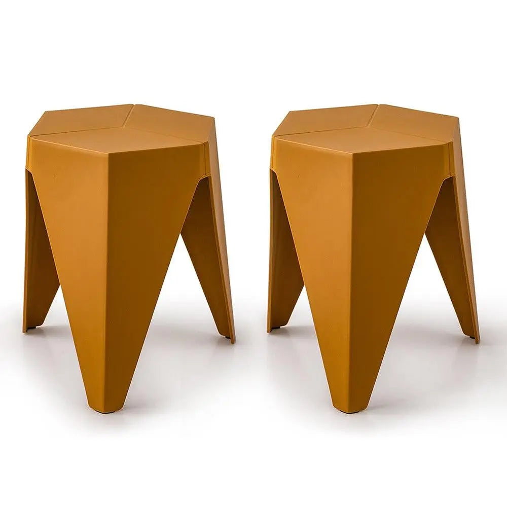 ArtissIn Set of 2 Puzzle Stool Plastic Stacking Stools Chair Outdoor Indoor Yellow Deals499