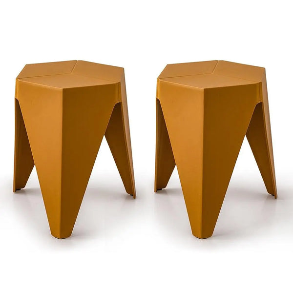 ArtissIn Set of 2 Puzzle Stool Plastic Stacking Stools Chair Outdoor Indoor Yellow Deals499