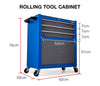 BULLET Tool Chest Cabinet Box Trolley Rolling Wheels Drawer Storage Steel Blue Deals499