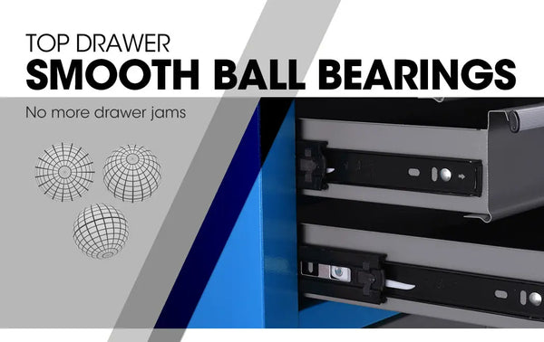 BULLET Tool Chest Cabinet Box Trolley Rolling Wheels Drawer Storage Steel Blue Deals499