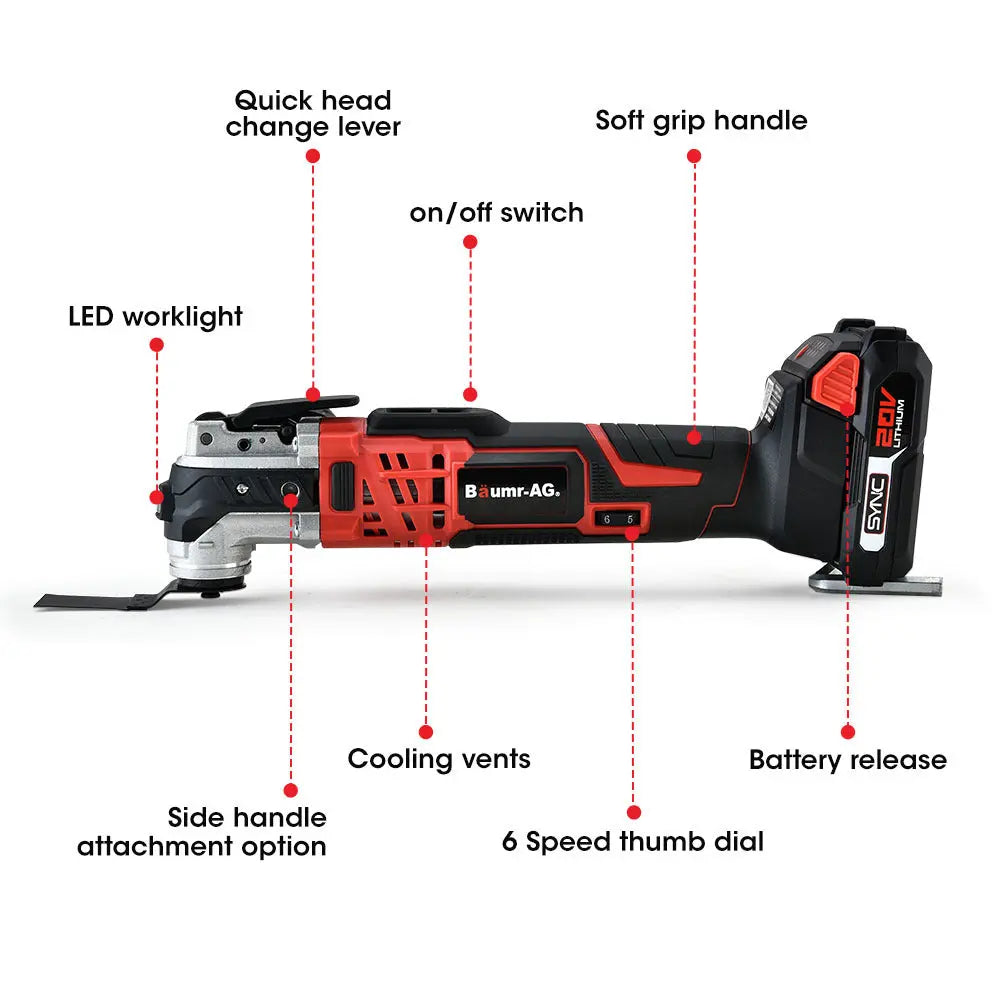 Baumr-AG 20V Cordless Oscillating Multi-Tool Cutting Saw Battery Sander Kit Lithium Battery from Deals499 at Deals499