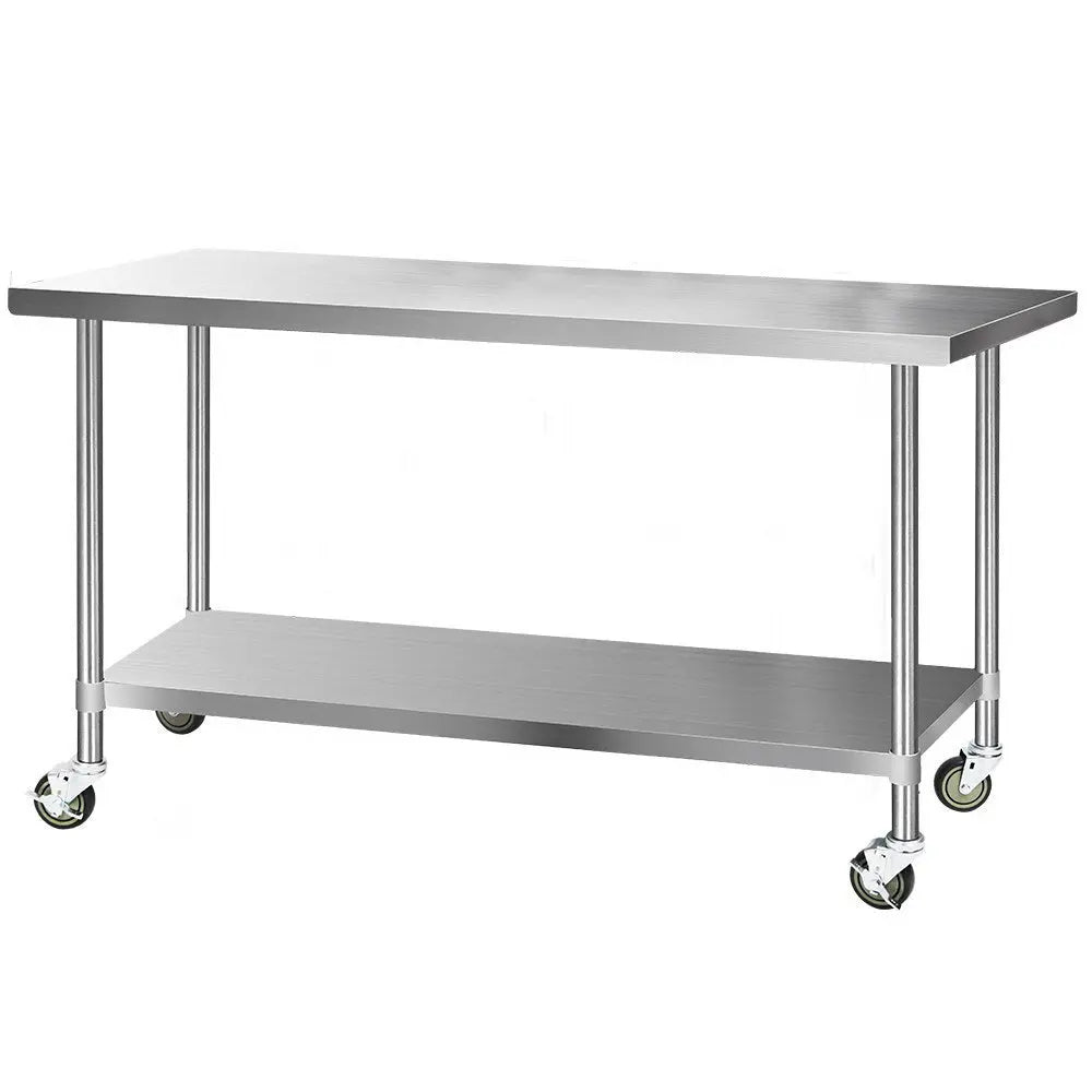 Cefito 1829 x 762mm Commercial Stainless Steel Kitchen Bench with 4pcs Castor Wheels Deals499