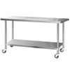 Cefito 1829 x 762mm Commercial Stainless Steel Kitchen Bench with 4pcs Castor Wheels Deals499