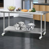 Cefito 1829 x 762mm Commercial Stainless Steel Kitchen Bench with 4pcs Castor Wheels Deals499