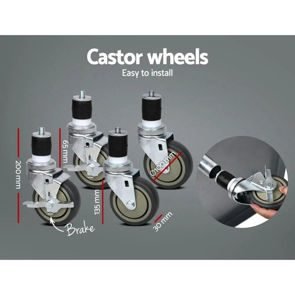 Cefito 304 Stainless Steel Kitchen Benches Work Bench Food Prep Table with Wheels 1524MM x 610MM Deals499